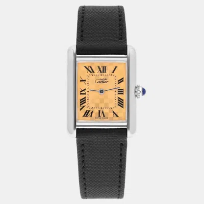 Pre-owned Cartier Must De Tank 2416 Quartz Silver Women's Wristwatch 22 Mm In Orange