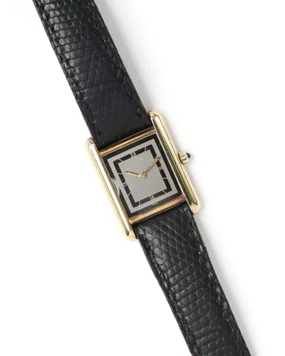 Cartier Must De Tank Vermeil 20mm Watch In Black