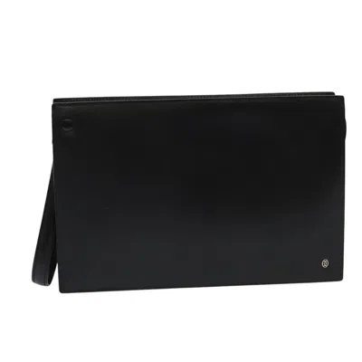 Pre-owned Cartier Must Line Black Leather Clutch Bag ()