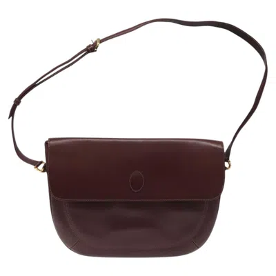 Pre-owned Cartier Must Line Brown Leather Shoulder Bag ()