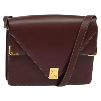 Pre-owned Cartier Must Line Burgundy Leather Shoulder Bag ()