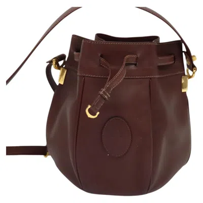 Pre-owned Cartier Must Line Burgundy Leather Shoulder Bag ()