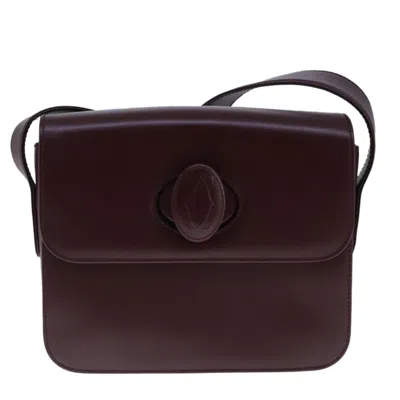 Pre-owned Cartier Must Line Burgundy Leather Shoulder Bag ()