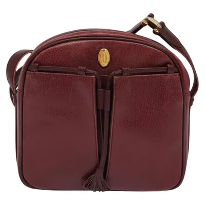Pre-owned Cartier Must Line Burgundy Leather Shoulder Bag ()