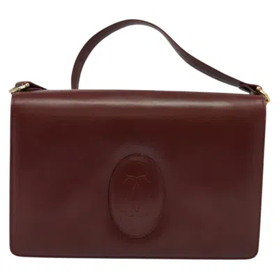 Pre-owned Cartier Must Line Burgundy Leather Shoulder Bag ()