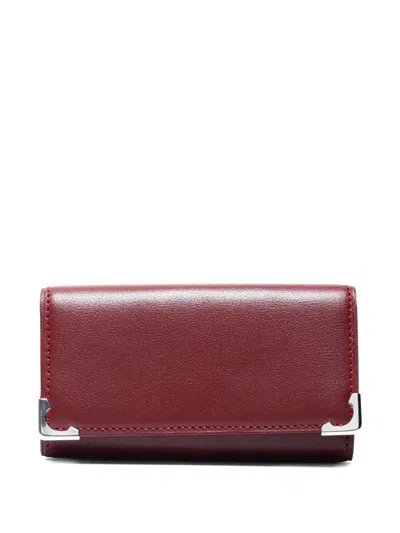 Pre-owned Cartier Must Line Corner-details Key Case In Red
