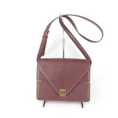 Pre-owned Cartier Must Red Color Leather Shoulder Bag ()
