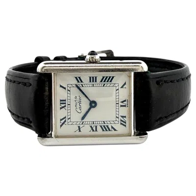 Pre-owned Cartier Must Tank Vermeil Quartz Watch Sterling Silver Large Model Vintage 1990s In Multi