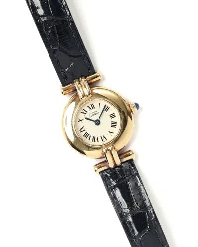 Cartier Must Vendôme Vermeil 24mm Ca 1995 Watch In Black