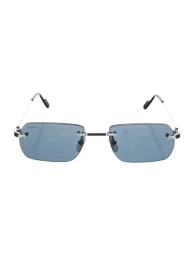Pre-owned Cartier Narrow Tinted Sunglasses In Silver