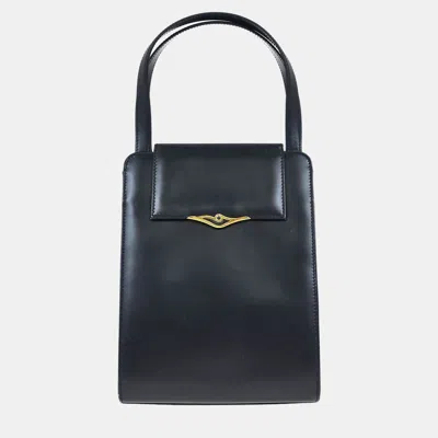 Pre-owned Cartier Navy Sapphire Line Leather Handbag In Blue