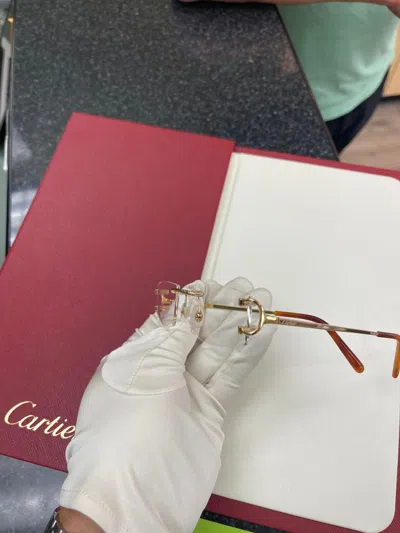 Pre-owned Cartier New  Ct0092 Gold Big C's Eyeglasses Glasses