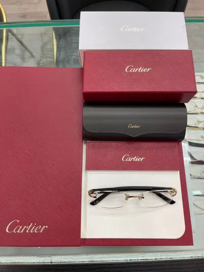 Pre-owned Cartier New  Gold C Decor Eyeglasses Glasses