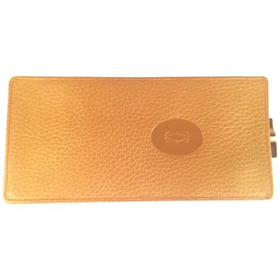 Pre-owned Cartier New Vintage  Etui Sunglasses Case Gold & Genuine Leather