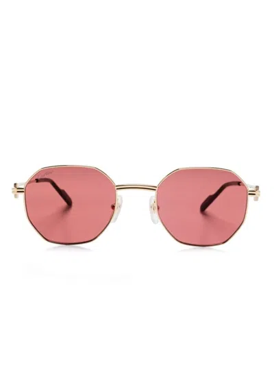 Cartier Sonnenbrille Mit Achteckigem Gestell In Gold