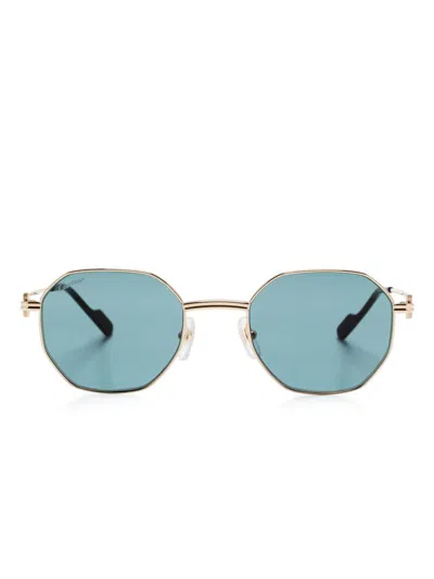 Cartier Sonnenbrille Mit Achteckigem Gestell In Gold