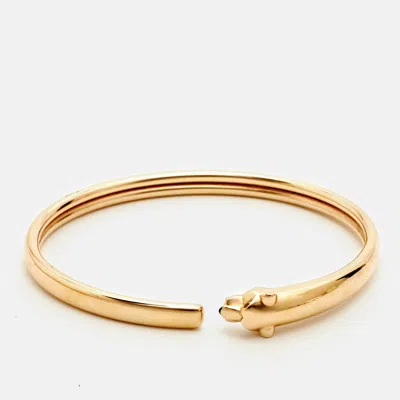Pre-owned Cartier Onyx Tsavorite Garnet 18k Rose Gold Bracelet 17