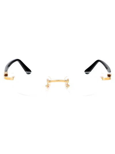 Cartier Ct0318o Glasses In 001 Gold Black Transparent