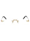 Cartier Signature C De  Rectangular Glasses In 001 Gold Gold Transparent