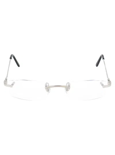 Cartier Ct0045o001 Glasses In 001 Silver Silver Transparent