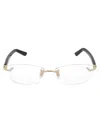 Cartier Womens Gold Shiny Ct0048o Rectangle-frame Metal Eyeglasses In 002 Silver Shiny Transparent