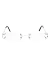 Cartier Womens Gold Shiny Ct0048o Rectangle-frame Metal Eyeglasses In 002 Silver Shiny Transparent