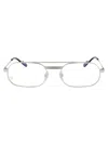 Cartier Womens 6l001647 Ct0410o Rectangle-frame Titanium Glasses In 002 Silver Silver Transparent