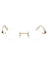 Cartier Gold Rimless Glasses In 003 Gold Ivory Transparent