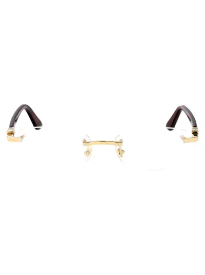 Cartier Optical In Gold Burgundy Transparent