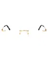 Cartier Signature C De  Rectangular Glasses In Gold Gold Transparent