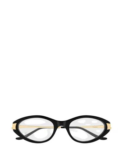 Cartier Oval-frame Glasses In Black