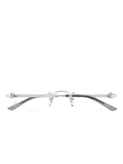 Cartier Brille Mit Ovalem Gestell In Gray