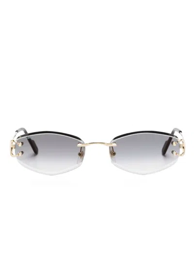 Cartier Oval-frame Sunglasses In 金色