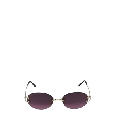 Cartier Oval-frame Sunglasses In Black