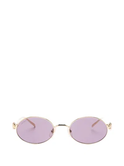 Cartier Oval-frame Sunglasses In Gold