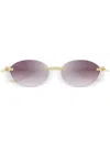 Cartier Oval Frame Sunglasses In Gold