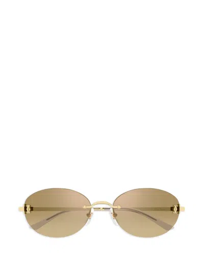 Cartier リムレス オーバルサングラス In Burgundy