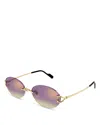 Cartier Oval Sunglasses, 55mm In Gold