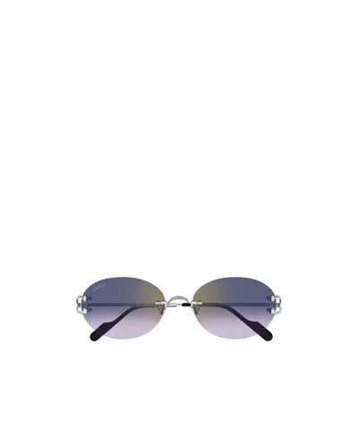 Cartier Oval Sunglasses In Blue