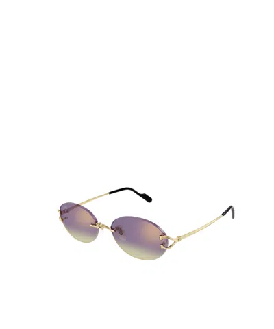 Cartier Oval Sunglasses In Gold