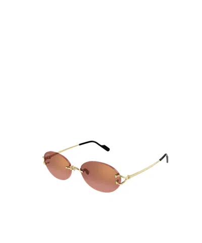 Cartier Oval Sunglasses In Gold