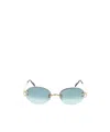 Cartier Oval Sunglasses In Blue