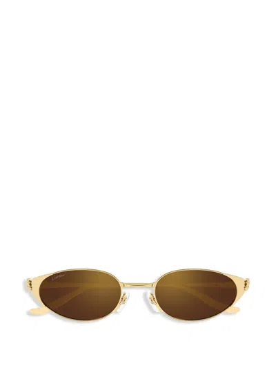 Cartier Oval Sunglasses In Gold