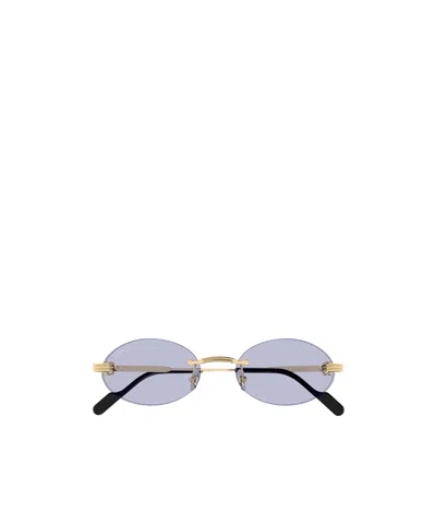 Cartier Eyewear Ct0615s Oval Frame Sunglasses In Blue