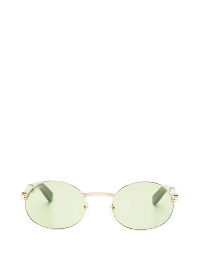 Cartier Oval-frame Sunglasses In Green
