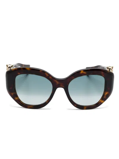 Cartier Oversize-frame Sunglasses In 褐色