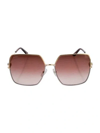 Pre-owned Cartier Oversize Gradient Sunglasses In Gold
