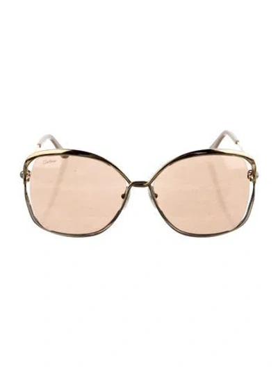 Pre-owned Cartier Oversize Tinted Sunglasses In Multi