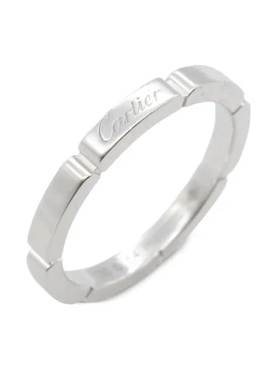 Pre-owned Cartier 18k White Gold Panel Ring