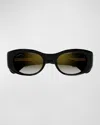 Cartier Panther C-logo Acetate Cat-eye Sunglasses In Black